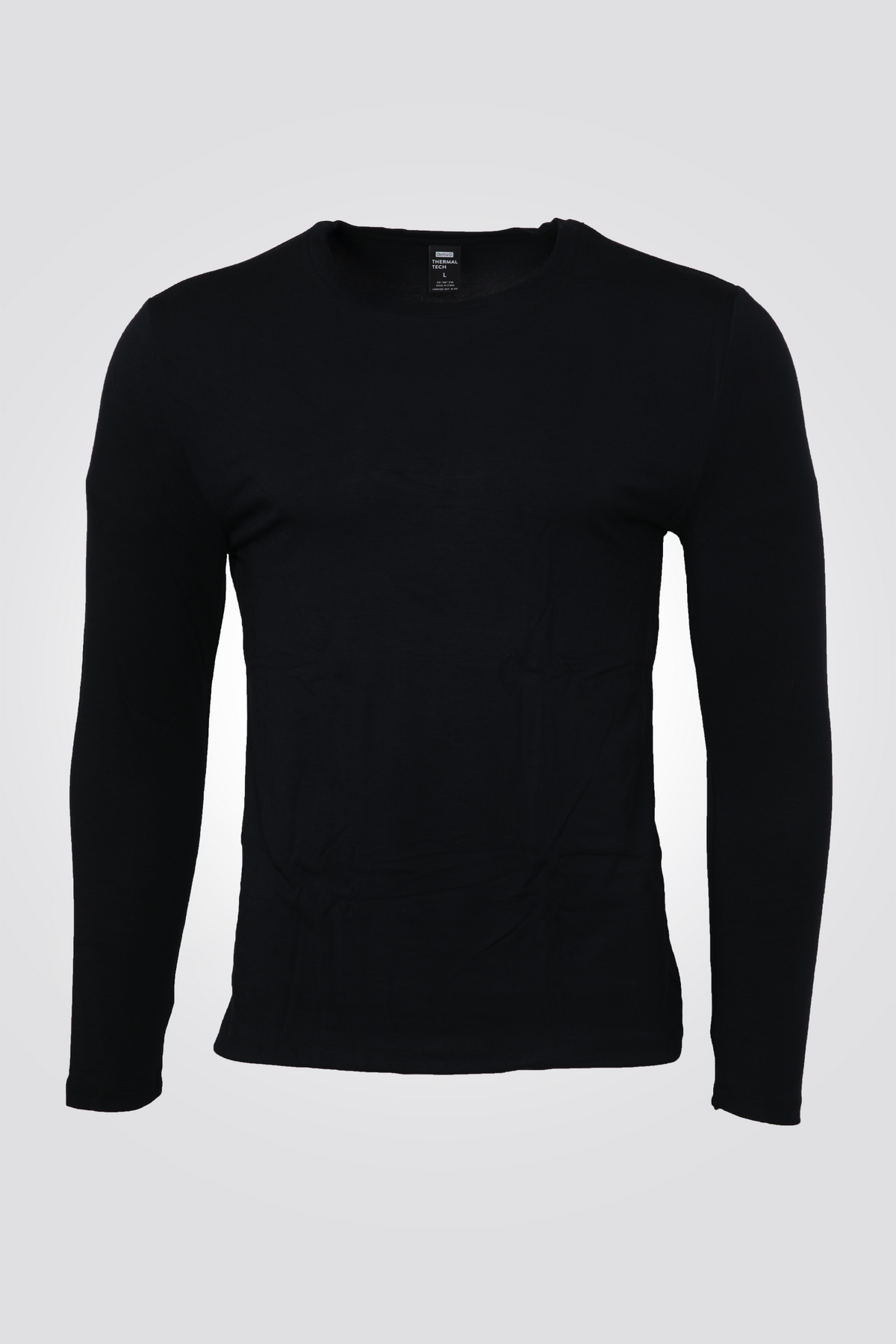 חולצה תרמית צווארון עגול - SLIM FIT בצבע שחור