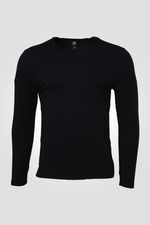 חולצה תרמית צווארון עגול - SLIM FIT בצבע שחור