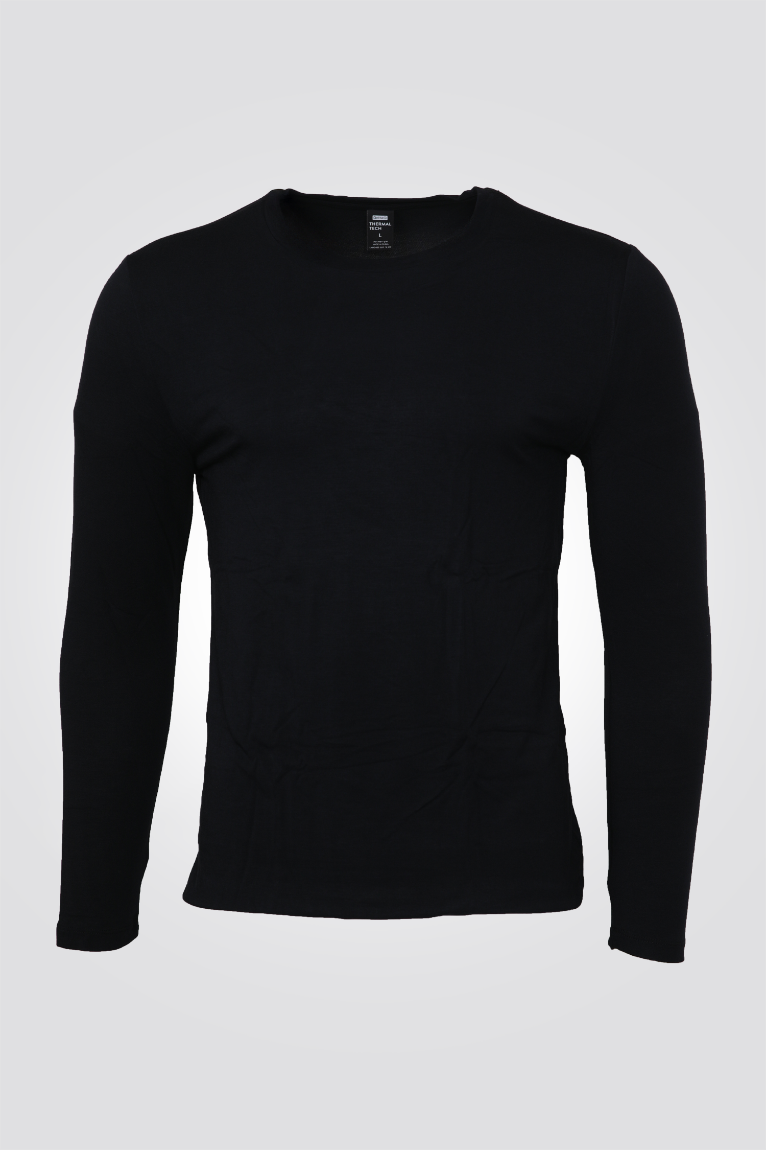 חולצה תרמית צווארון עגול - SLIM FIT בצבע שחור