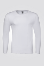 חולצה תרמית צווארון עגול - SLIM FIT בצבע לבן