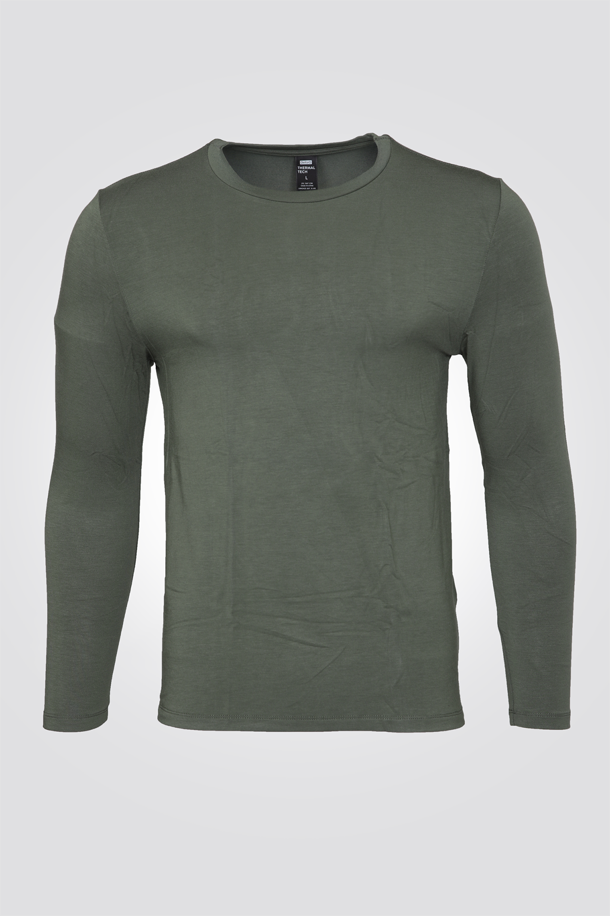 חולצה תרמית צווארון עגול - SLIM FIT בצבע ירוק