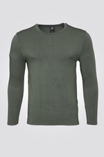 חולצה תרמית צווארון עגול - SLIM FIT בצבע ירוק