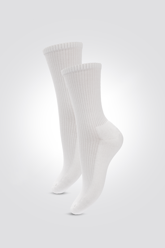 מארז 2 זוגות גרביים באורך רגיל בצבע לבן