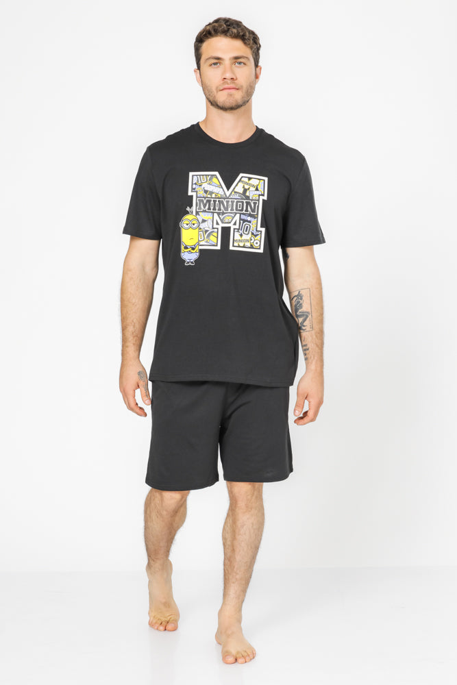 סט פיג'מה מיניונים בצבע שחור