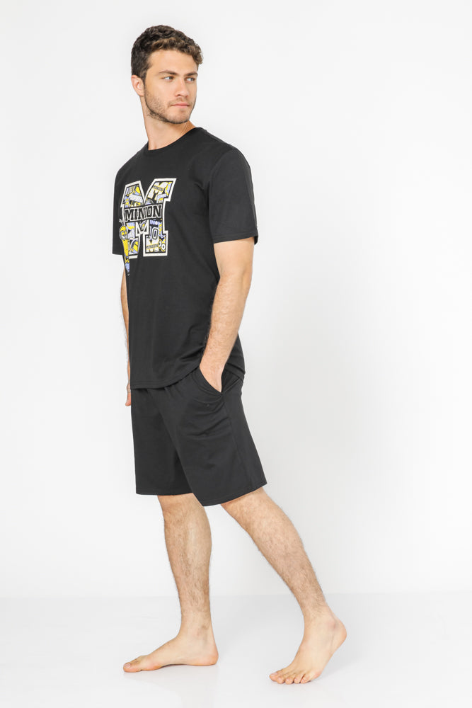 סט פיג'מה קצרה MINION לגבר שחור
