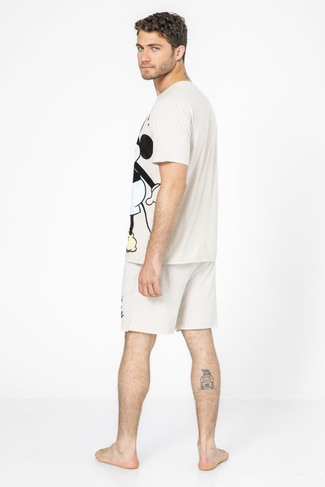 סט פיג'מה קצרה מיקי מאוס לגברים חלק אחורי