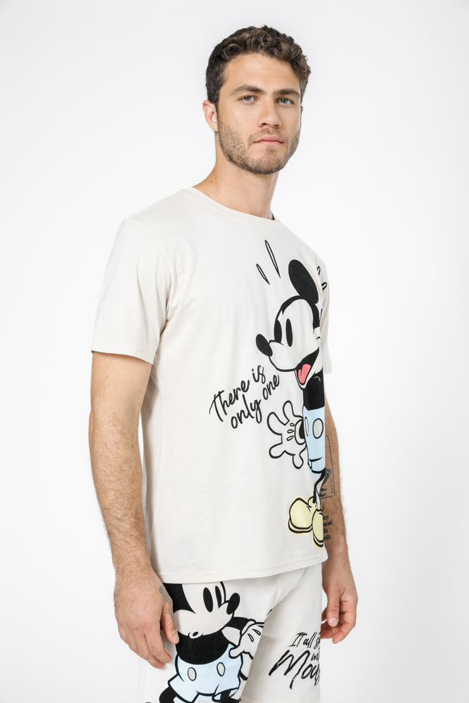 סט פיג'מה קצרה מיקי מאוד לגברים חלק קידמי