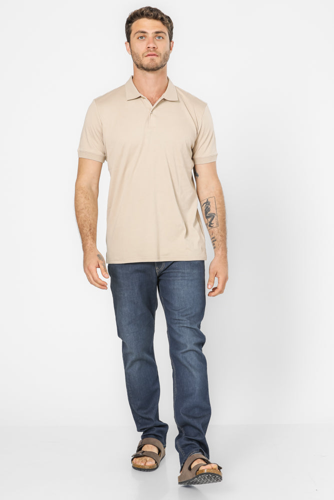 חולצת פולו בצבע חאקי