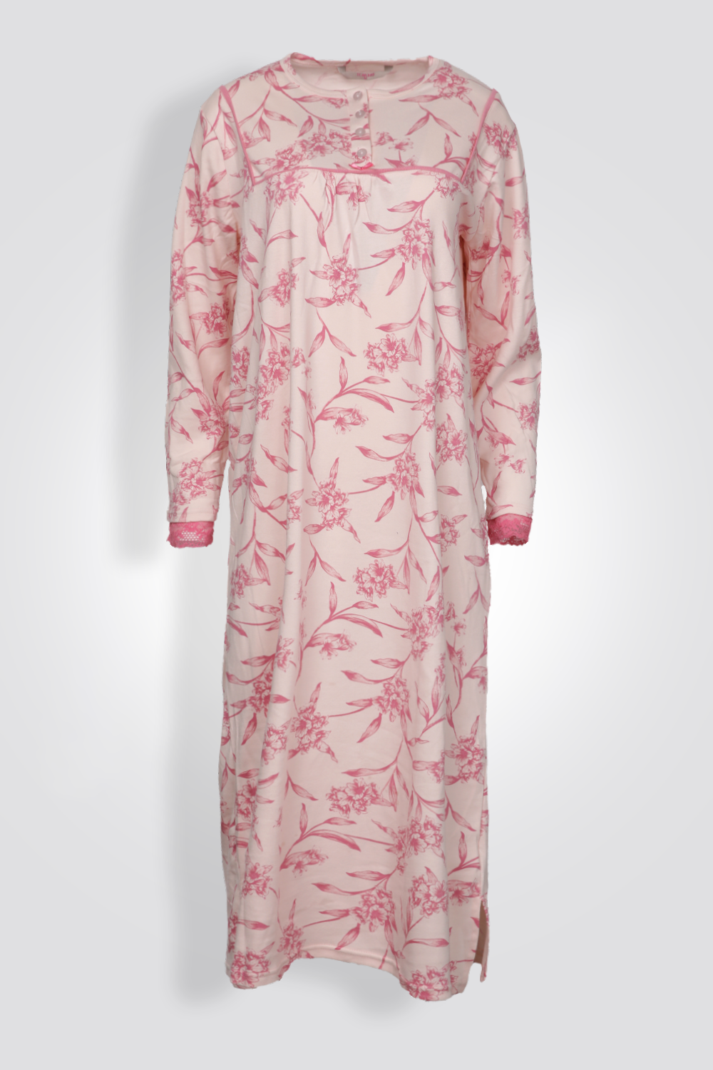 כותונת לילה ארוכה עם הדפס עלים