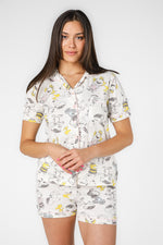 סט פיג'מה מכופתרת סנופי