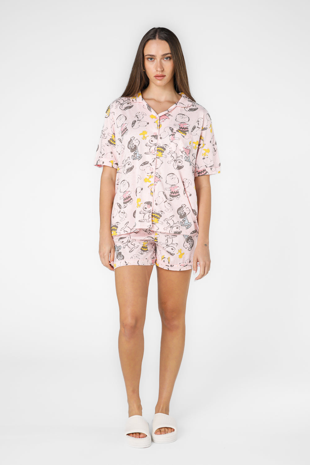 סט פיג'מה מכופתרת סנופי 