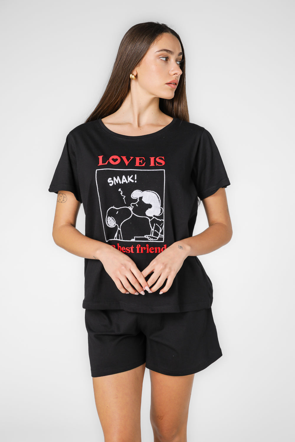 סט פיג'מה קצרה סנופי 