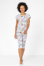 סט פיג'מה 3/4 סנופי בחוף הים בצבע אפור - MASHBIR//365