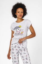 סט פיג'מה 3/4 סנופי משתזף בצבע אפור - MASHBIR//365