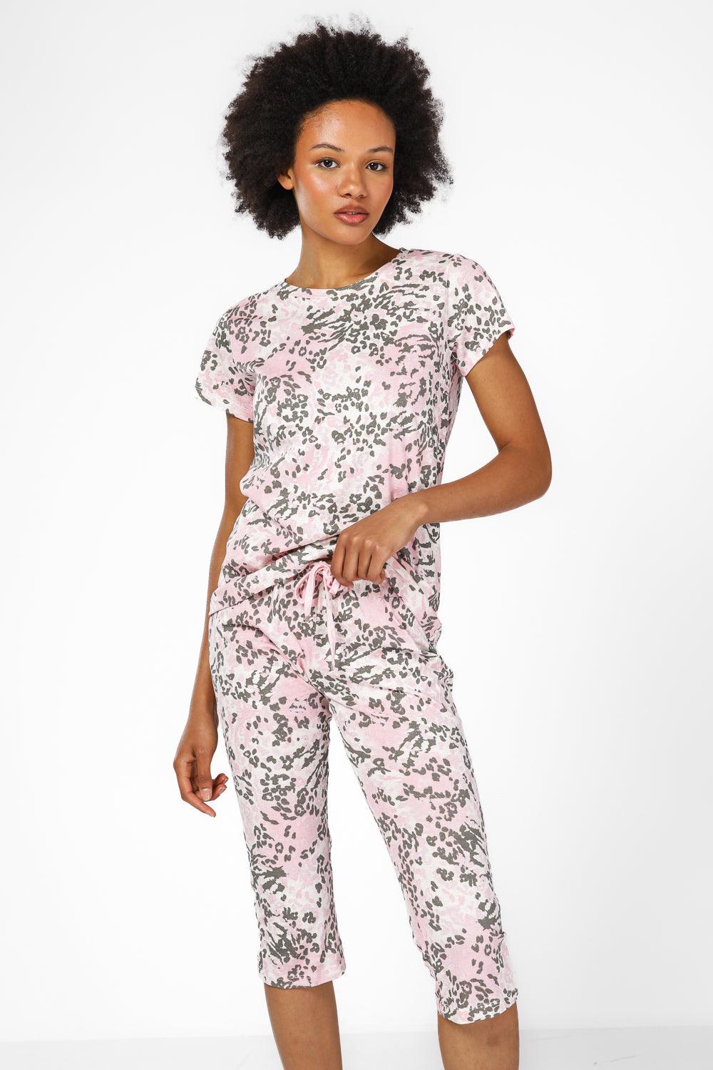 סט פיג'מה 3/4 בהדפס מנומר בגוון ורוד - MASHBIR//365