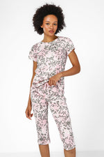 סט פיג'מה 3/4 בהדפס מנומר בגוון ורוד - MASHBIR//365