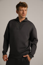 סווטשירט חצי רוכסן עם צווארון ריב | קנת קול