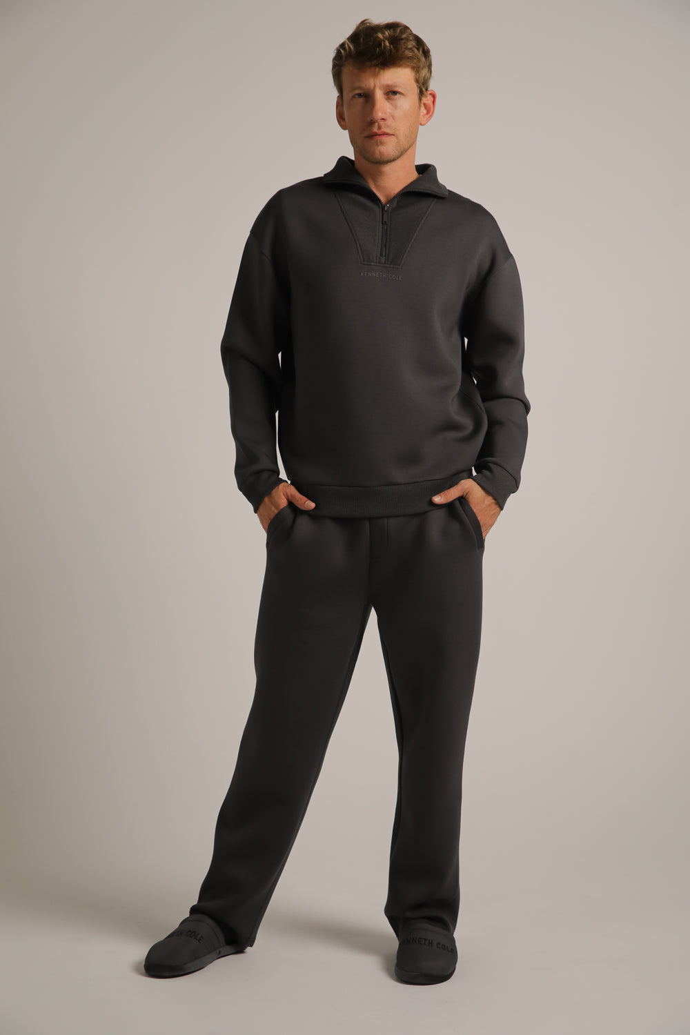 סווטשירט חצי רוכסן עם צווארון ריב | קנת קול