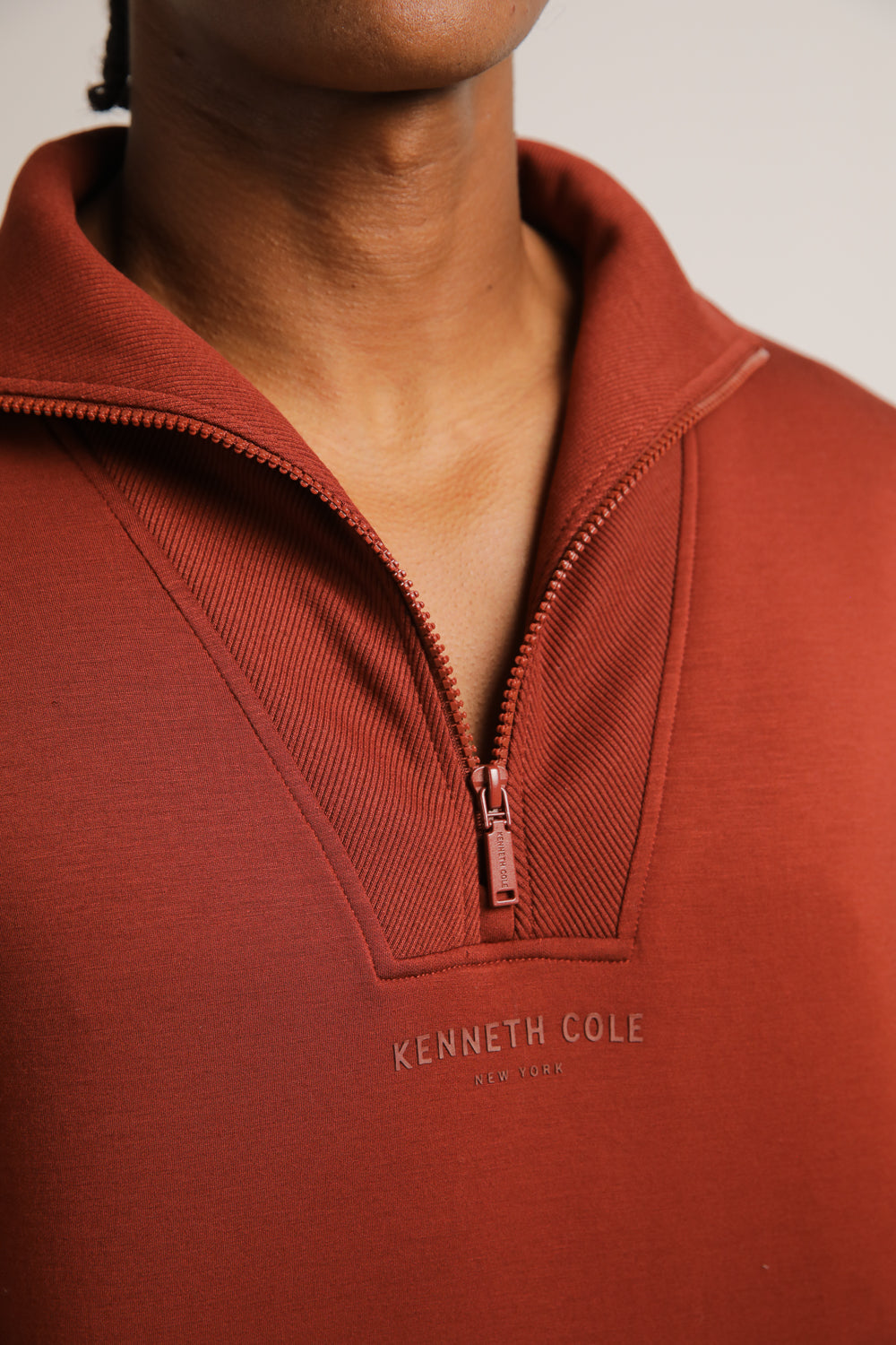 סווטשירט חצי רוכסן עם צווארון ריב | קנת קול