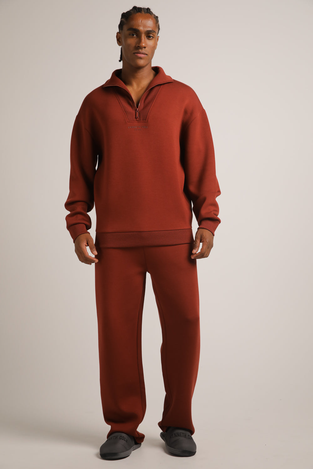 סווטשירט חצי רוכסן עם צווארון ריב | קנת קול