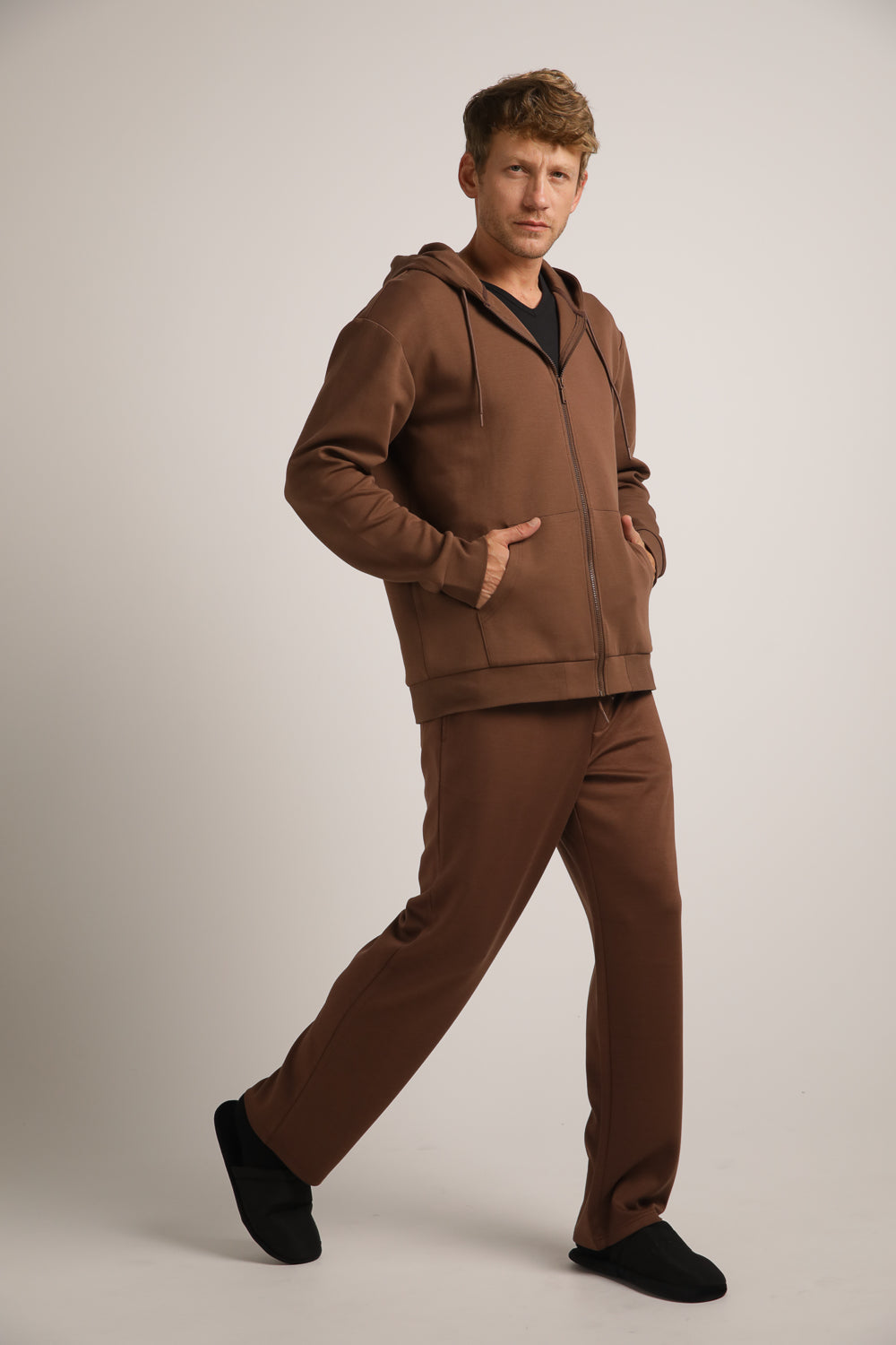 סווטשירט עם קפוצ'ון מבד אינטרלוק | קנת קול