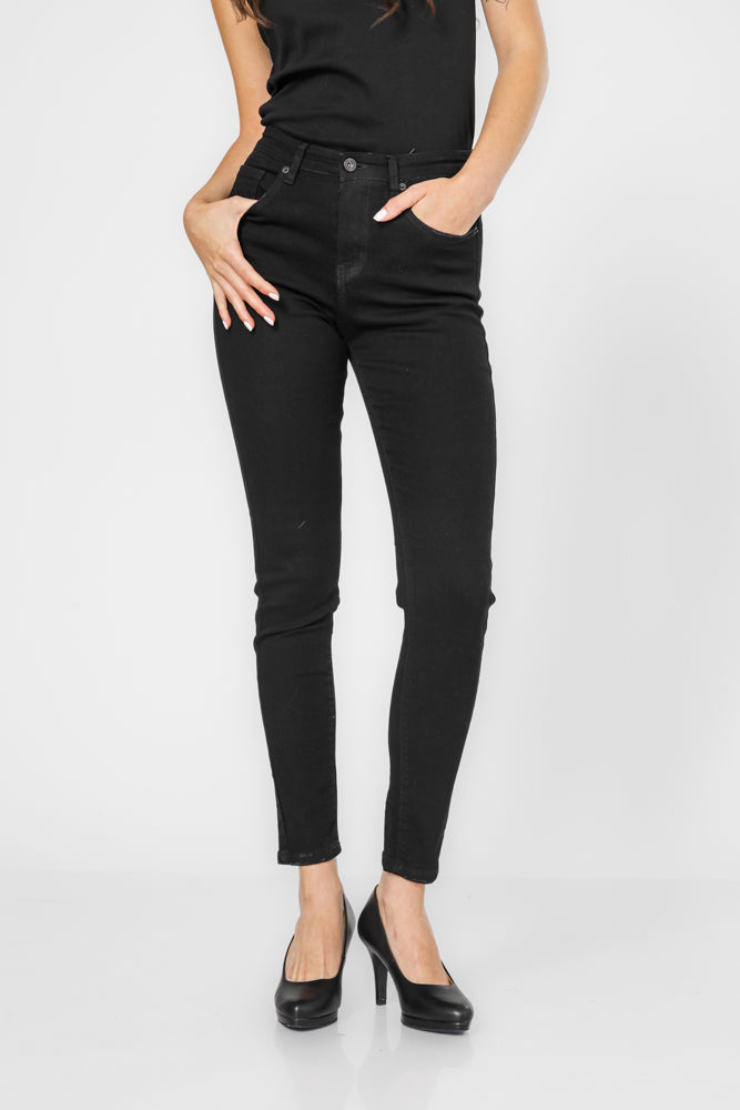 ג'ינס מותן רלקס בצבע שחור