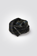 צעיף משבצות לגברים בצבע זית