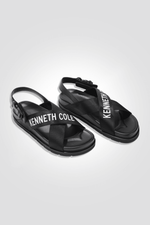 סנדלי FLAT ANKLE STRAP לנשים בצבע שחור - MASHBIR//365