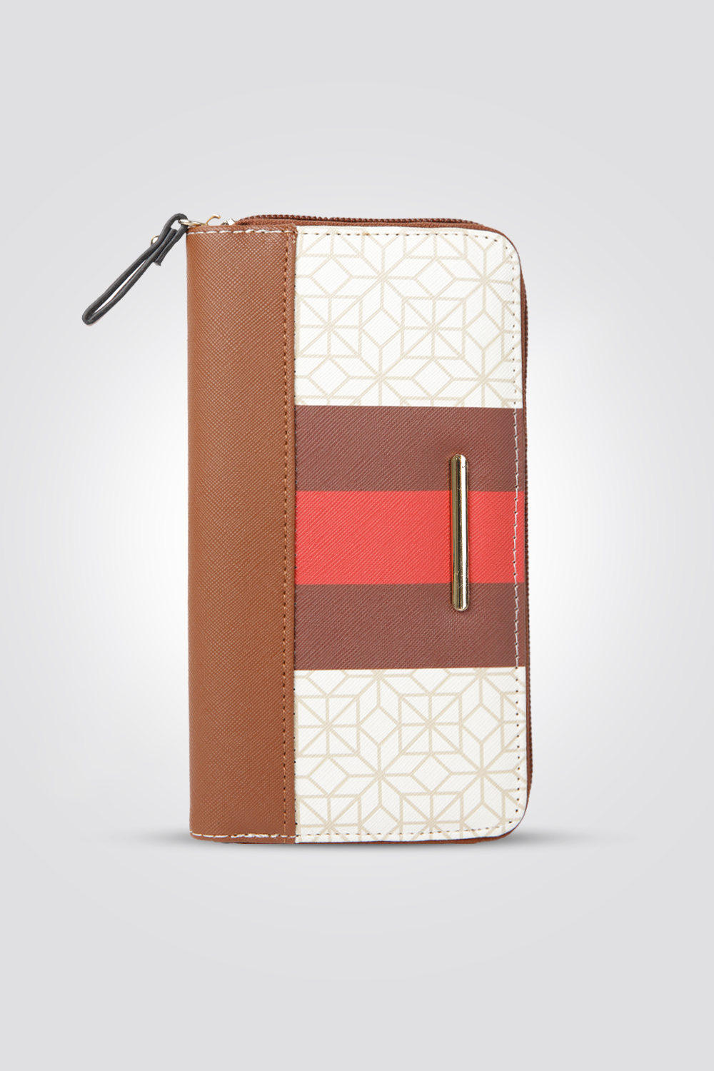 ארנק משולב חום עם אדום