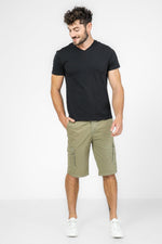 מכנסי ברמודה CLASSIC בצבע ירוק זית - MASHBIR//365