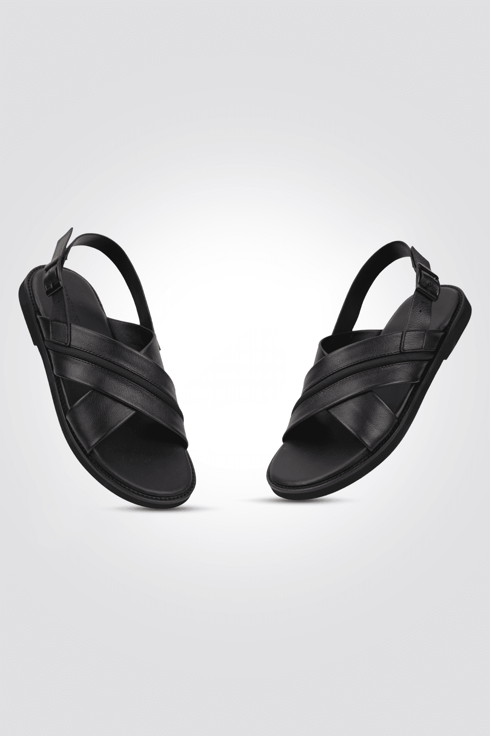 סנדלים מעור לגבר בצבע שחור - MASHBIR//365