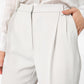 מכנסיים מחוייטים עם קפלים בצבע שמנת - MASHBIR//365