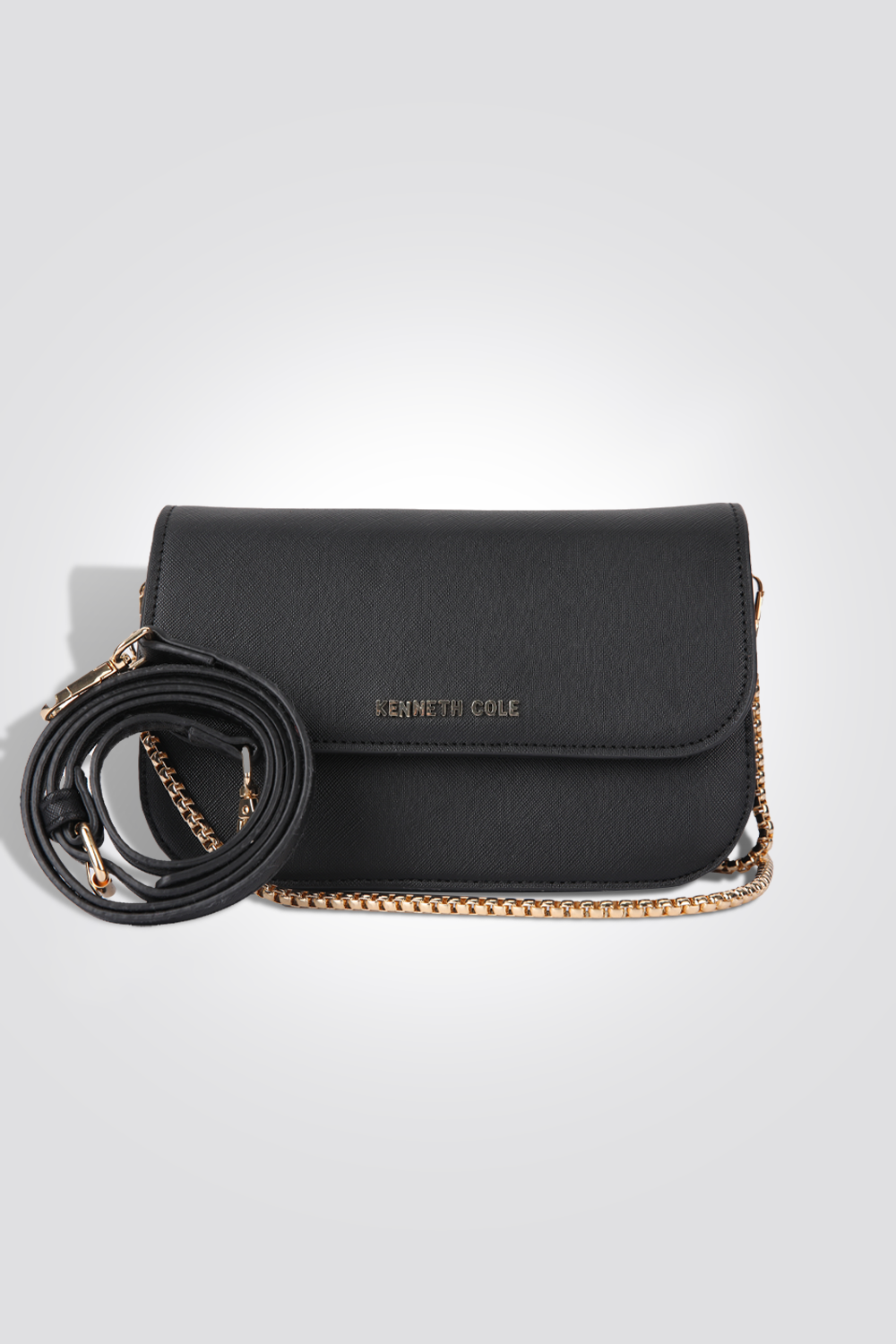 תיק צד דמוי עור בצבע שחור