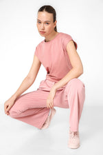 טישירט קצרה ללא שרוולים בצבע ורוד - MASHBIR//365