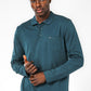 חולצת פולו ארוכה בצבע טורקיז - 5