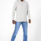 חולצת פולו ארוכה בצבע אפור בהיר - 3