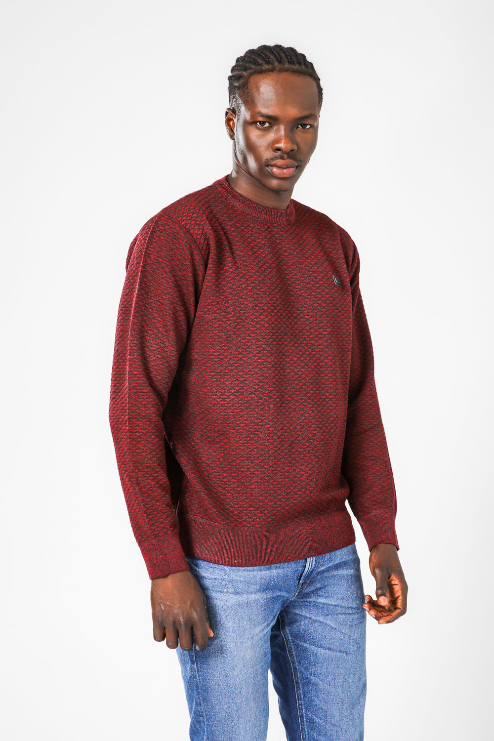 סריג ג'קארד בצבע בורדו