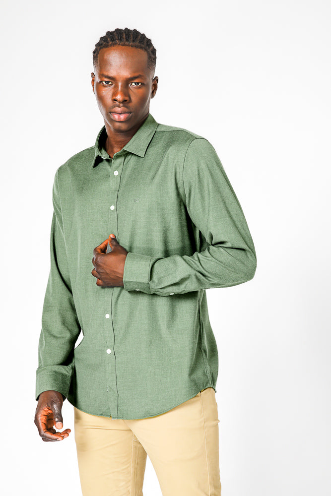 FOREST GREEN-SLIM חולצת במבוק לייקרה