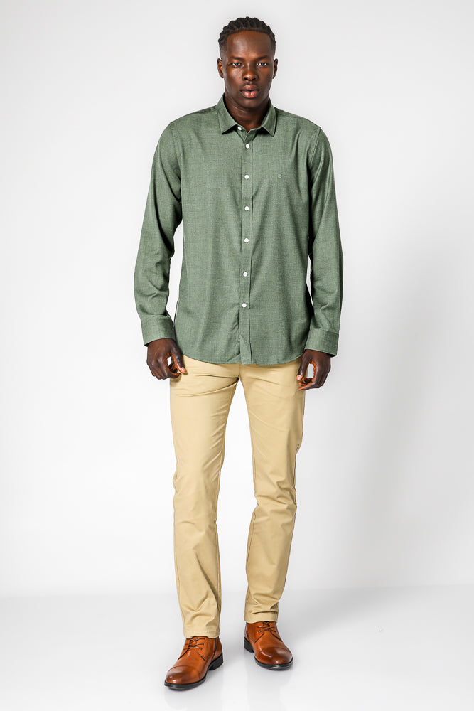 FOREST GREEN-SLIM חולצת במבוק לייקרה