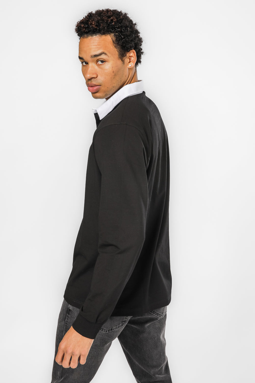 פולו ראגבי ארוך שחור