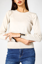 
 סריג קלאסי עם מפתח עגול לנשים  | קנת קול