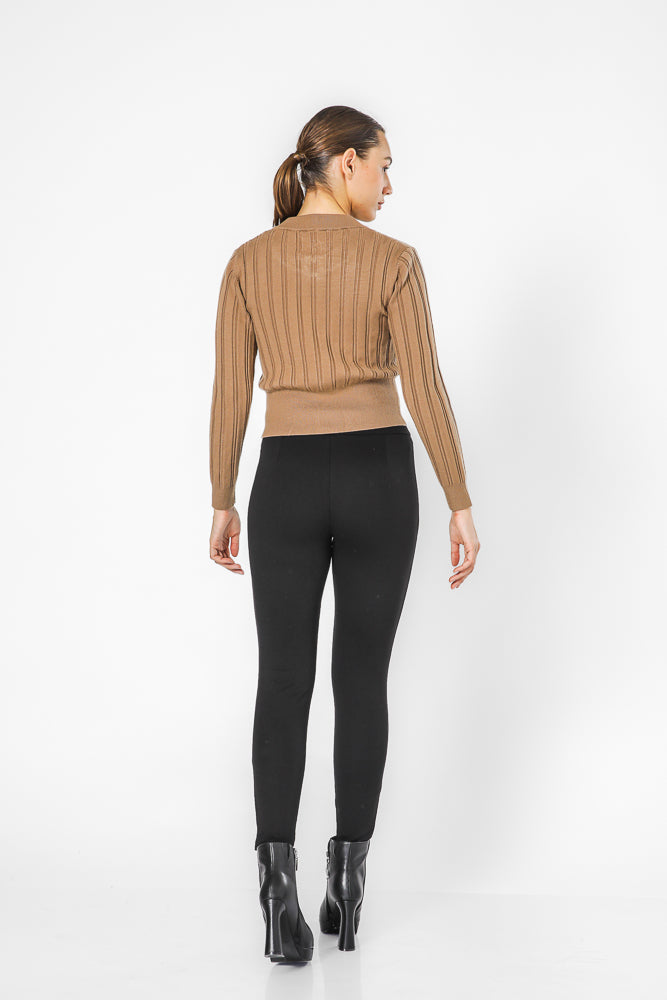 קרדיגן סרוג בגזרה צמודה | קנת קול