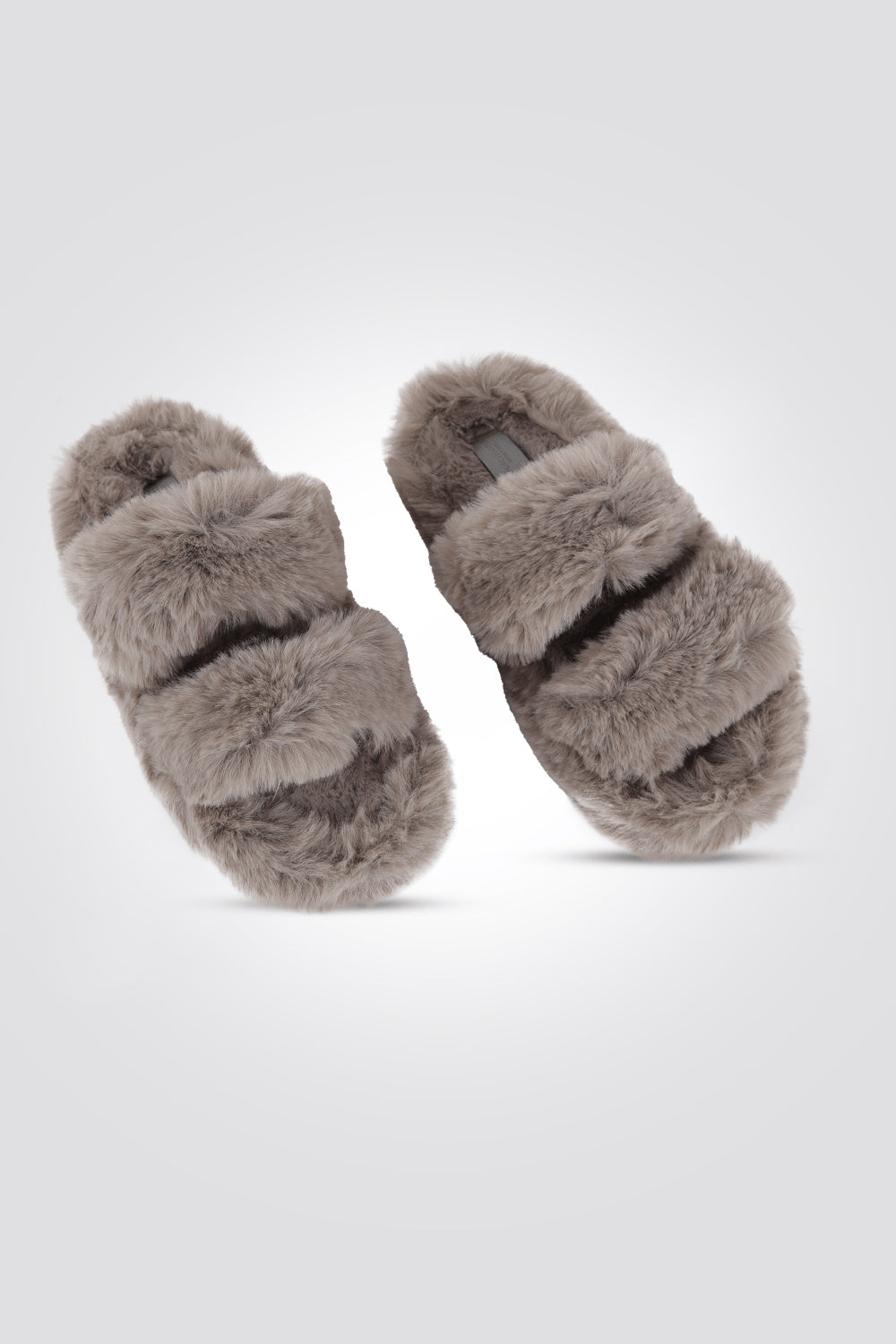 נעלי בית פרוותיות לנשים בצבע אפור