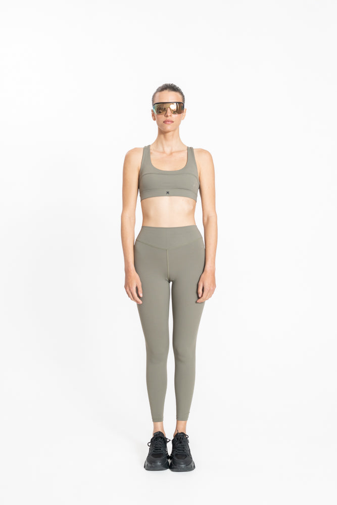 טייץ לנשים Full Length בצבע ירוק זית