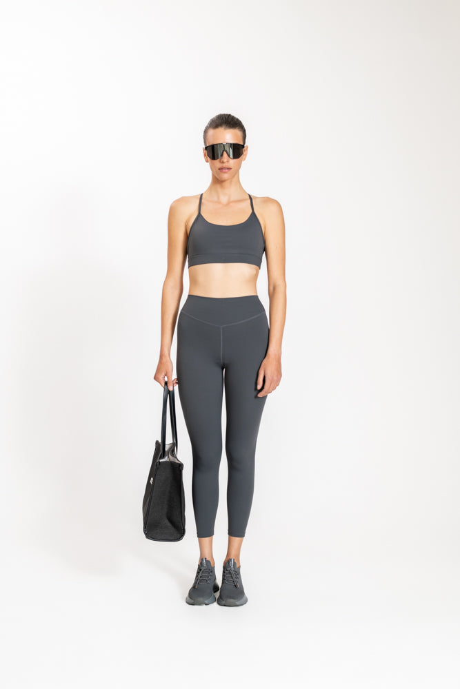 טייץ לנשים 7/8 בצבע אפור