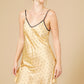 שמלת בייבידול סאטן נקודות בצבע זהב ושחור - 2