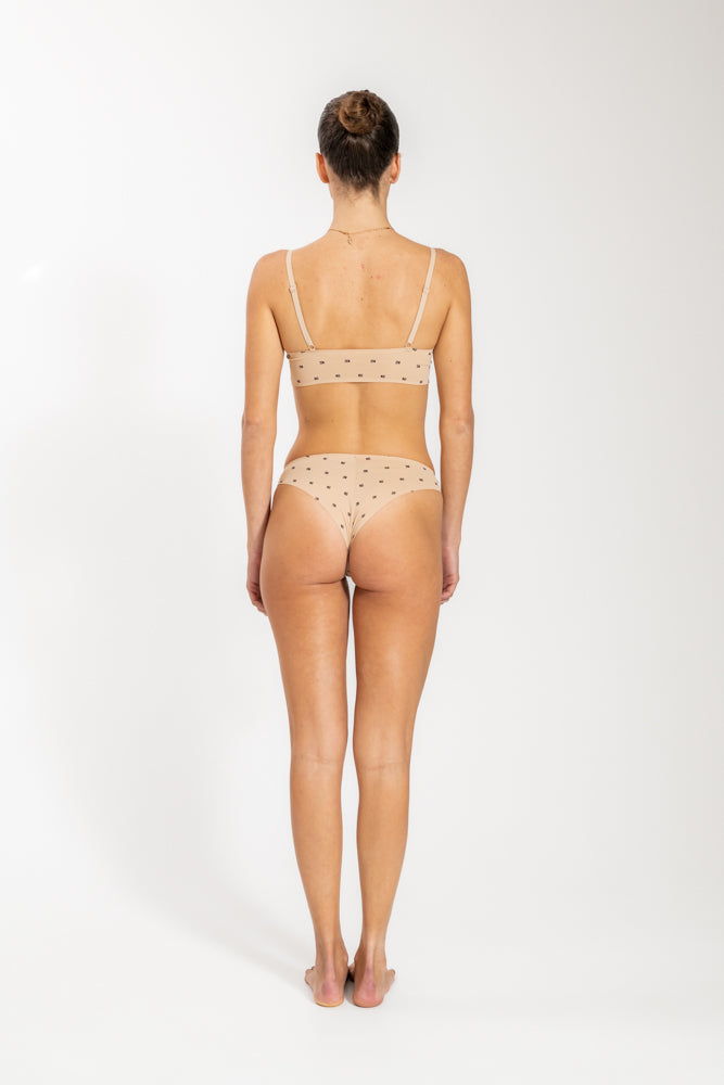 תחתון ברזילאי לייזר קאט מונוגרם בצבע ניוד