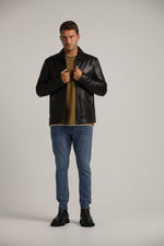 ג'קט בלוזון עור בצבע שחור | קנת קול