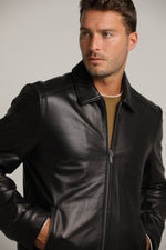 ג'קט בלוזון עור בצבע שחור | קנת קול