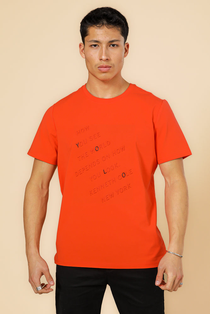 טישירט לייקרה דפוס יולו בצבע אדום